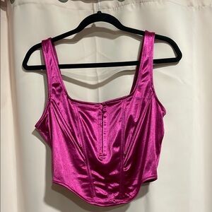 Satin Pink Crop Top